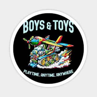 Boys & Toys Adventure Graphic Design - Playtime Motif Magnet